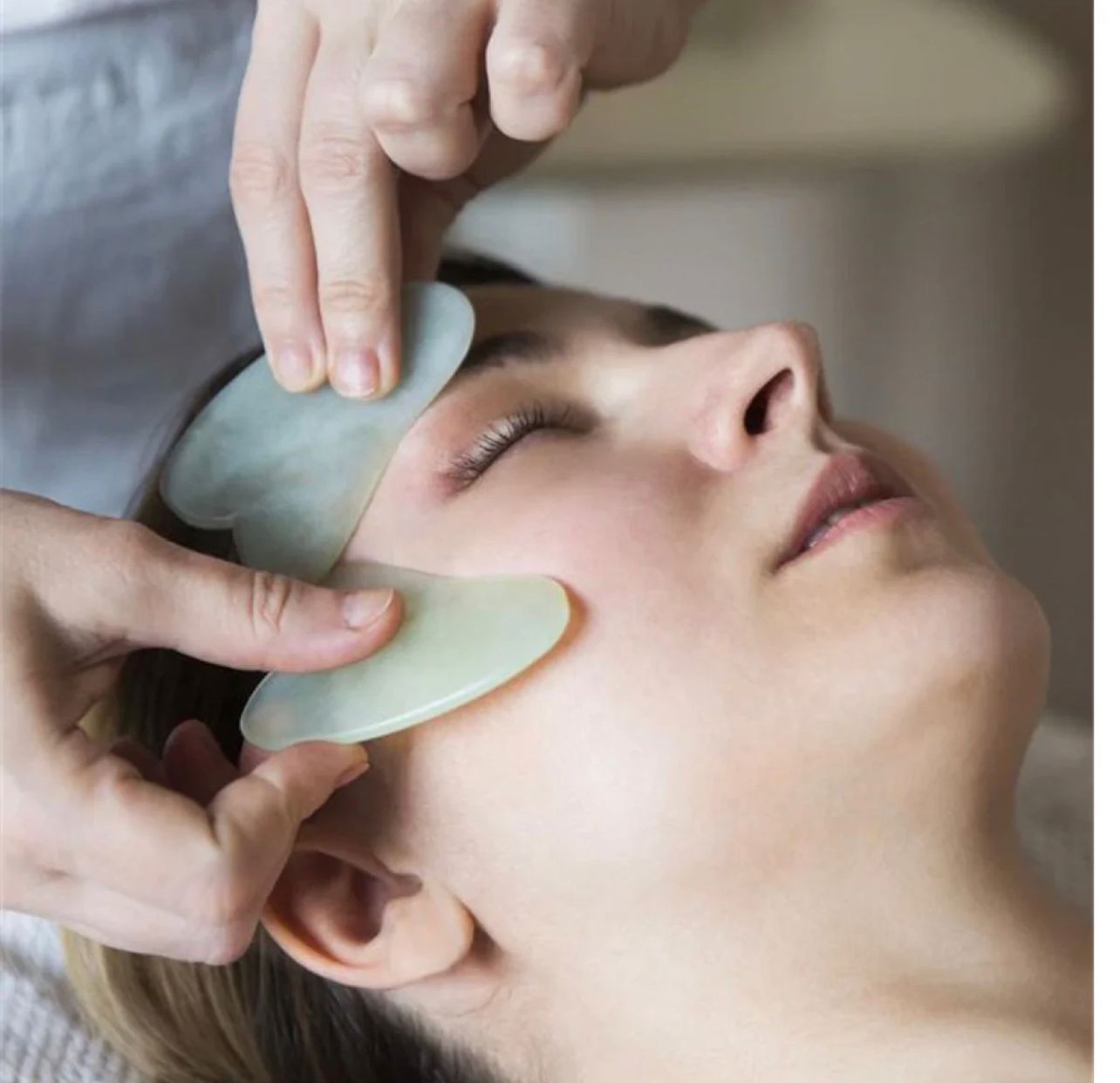 Flawless Jade Roller With Guasha (Marble Stone) Stimulates healthier skin image 3
