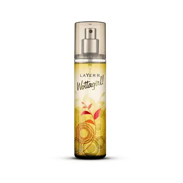 Layer’r Wottagirl Fresh Citrus Body Splash for Women – Long-Lasting Fruity Fragrance with Apple, Grapefruit &amp; Amber – 135 ml, Skin-Friendly Mist – Made in India image 2