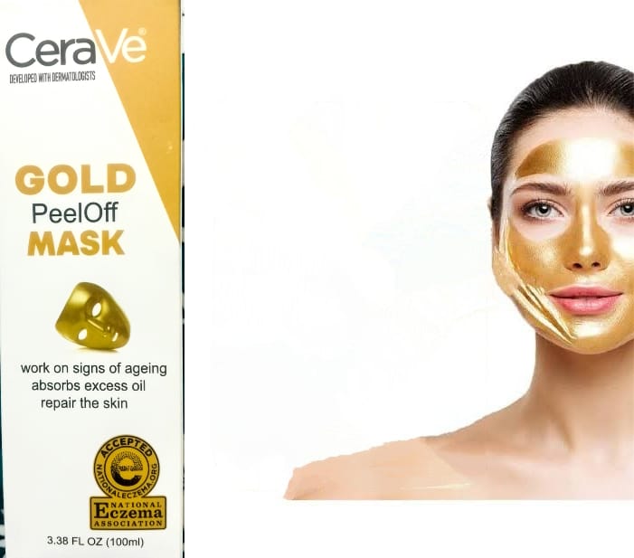 CeraVe Radiant Glow Peel-Off Gold Mask – Deep Cleansing &amp; Brightening Facial Treatment – 100ml image 0