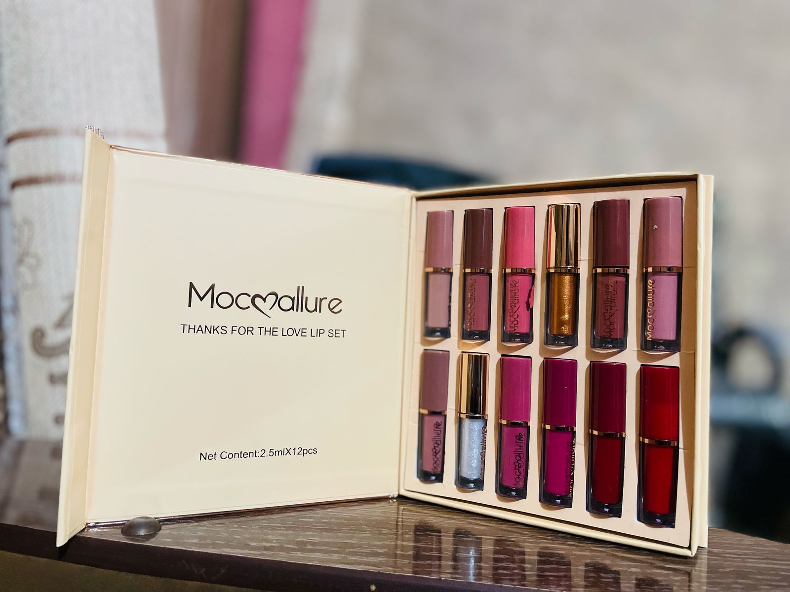 12 Pcs Mocallure Transparent Clear Lip Gloss | High Pigment Lipgloss Set | Best Quality Lipgloss Set image 1