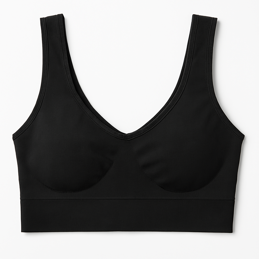 Ladies Air Bra – Soft Jersey Fabric, Plain Non-Padded Design, Comfortable &amp; Lightweight Everyday Wear Lingerie in Black Color (Stretchable Size) image 1