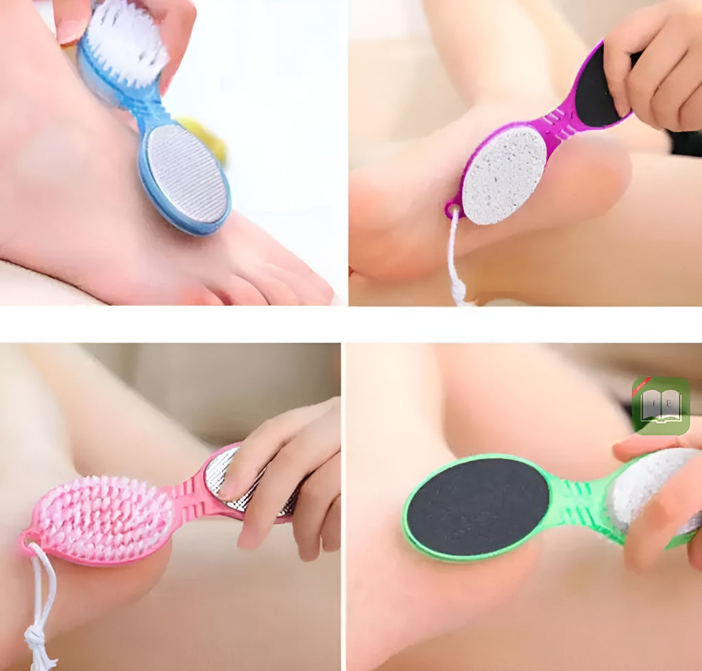 4 In 1 Foot Scrubber | Multi Use Pedicure Paddle Brush – 4 Step Pedicure Cleanse, Scrub, File And Buff (random Color) image 4