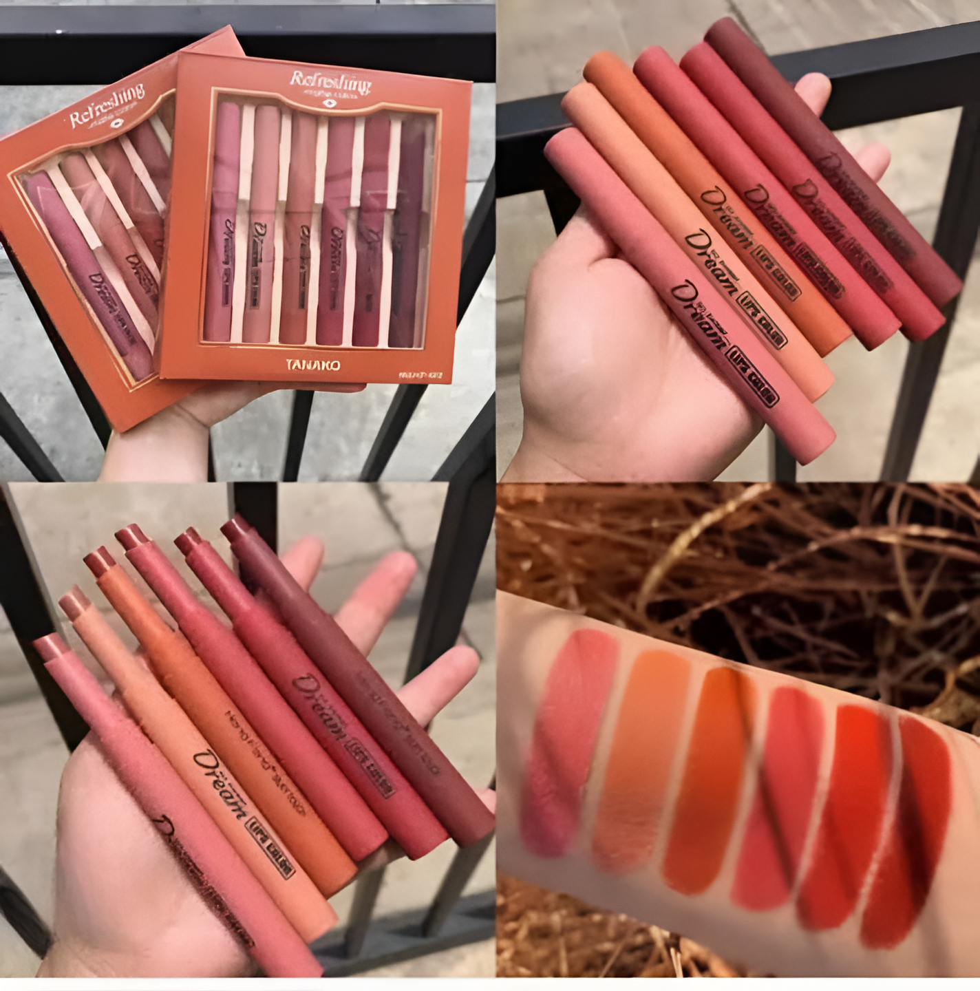 Hang Feng Dream Lipstick Pack – Premium Lip Colors in Papaya, Orange, Pink, Rust, Pumpkin &amp; Tangerine Shades for Long-Lasting Smooth Finish image 0
