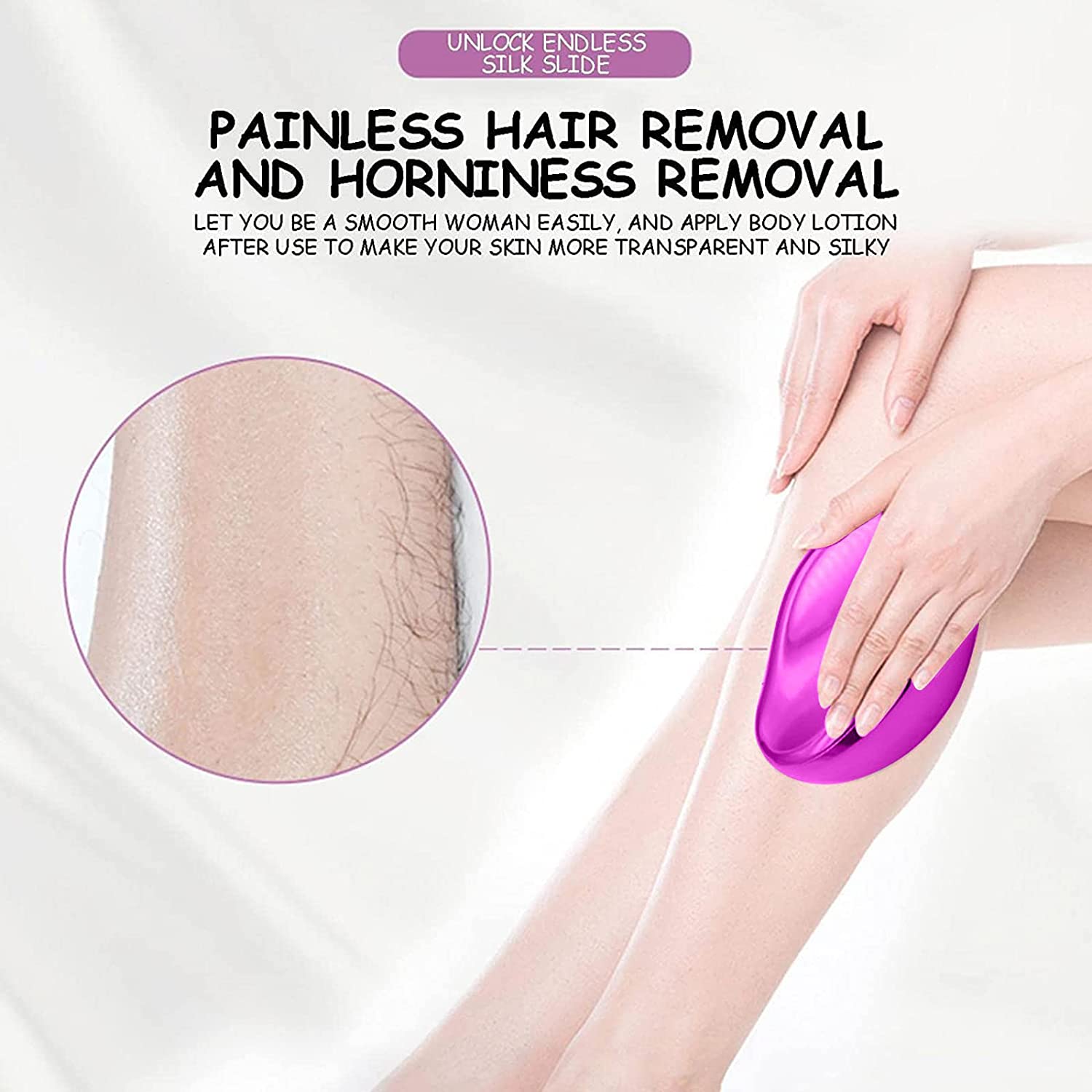 Crystal Hair Eraser - Magic Crystal Hair Remover, Painless Hair Removal with Epilator Mini Hair Remover for Men and Women Leg Arm Back Soft Smooth Silky Skin(Random color) image 3