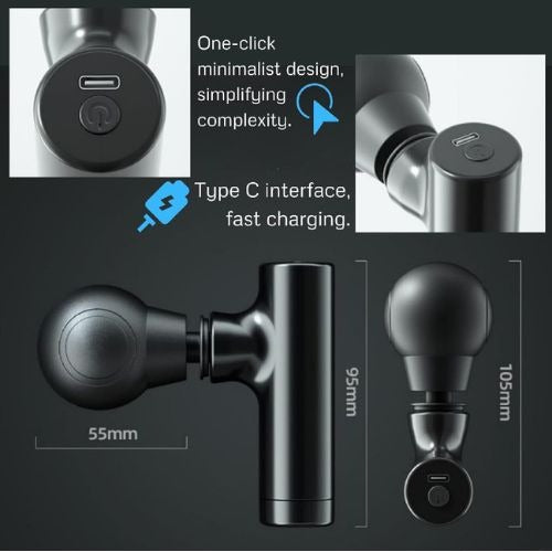 Rechargeable Facial Gun Massager – Compact Skincare Device with Type-C Charging, ABS Plastic, Portable &amp; Easy-to-Use for Relaxing Face Massage image 4