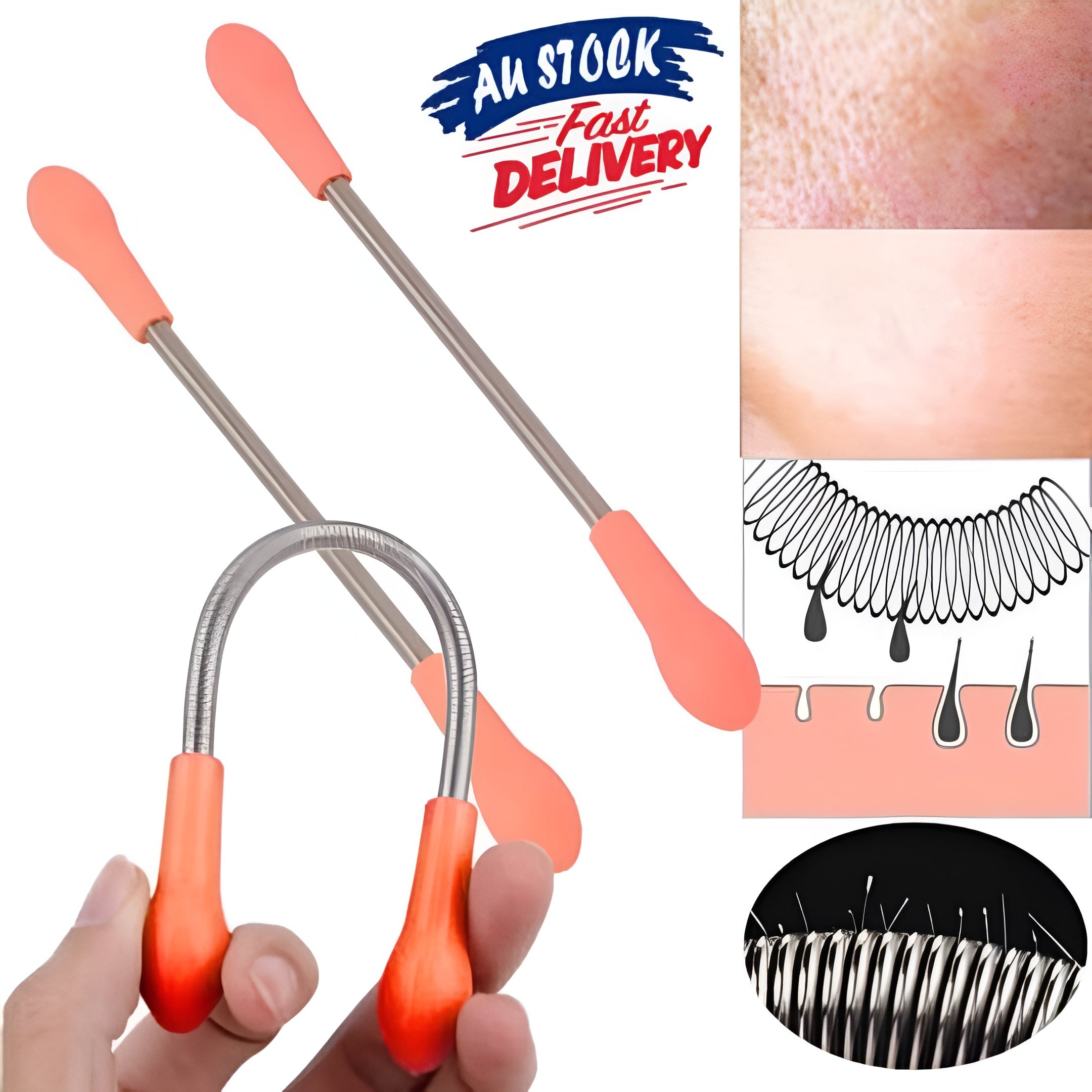 Painless Face Hair Removal Spring Stick – Metal Multipurpose Tool for Quick, Easy &amp; Effective Facial Hair Removal (1 Piece) image 2