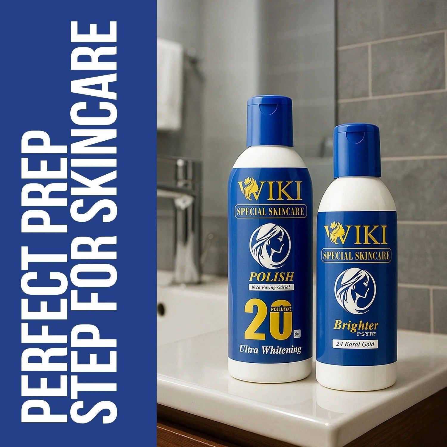 WIKI Special Skin Care Polish With Peeling Cream 200ml & 24K Gold Brighter Powder 100ml – Ultra Whitening Formula image 0