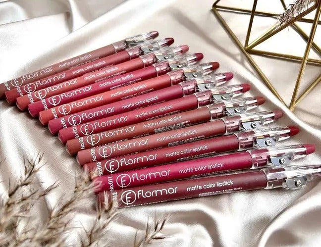 Flormar Waterproof Lip Pencil Set of 12 – Long Lasting, High Quality Lip Liners in Assorted Shades Brown, Pink, Light Brown, Bronze Skin, Arabian Bronze, Metallic Bronze, Peanut Brown, Chocolate Brown, Coffee, Light, Medium, Orange image 0