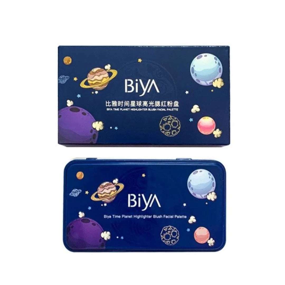 3 in 1 Colors Facial Blush Gradual Powder Blusher Shimmer Highlighter Three-dimensional Brightening Powder Blusher Palette - Biya Korean Highlighter &amp; Blush Palette image 2