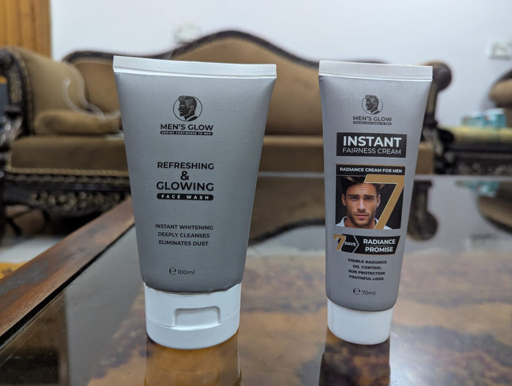 Men's Glow Facewash Bundle – Facewash + Whitening Cream Combo Set image 4