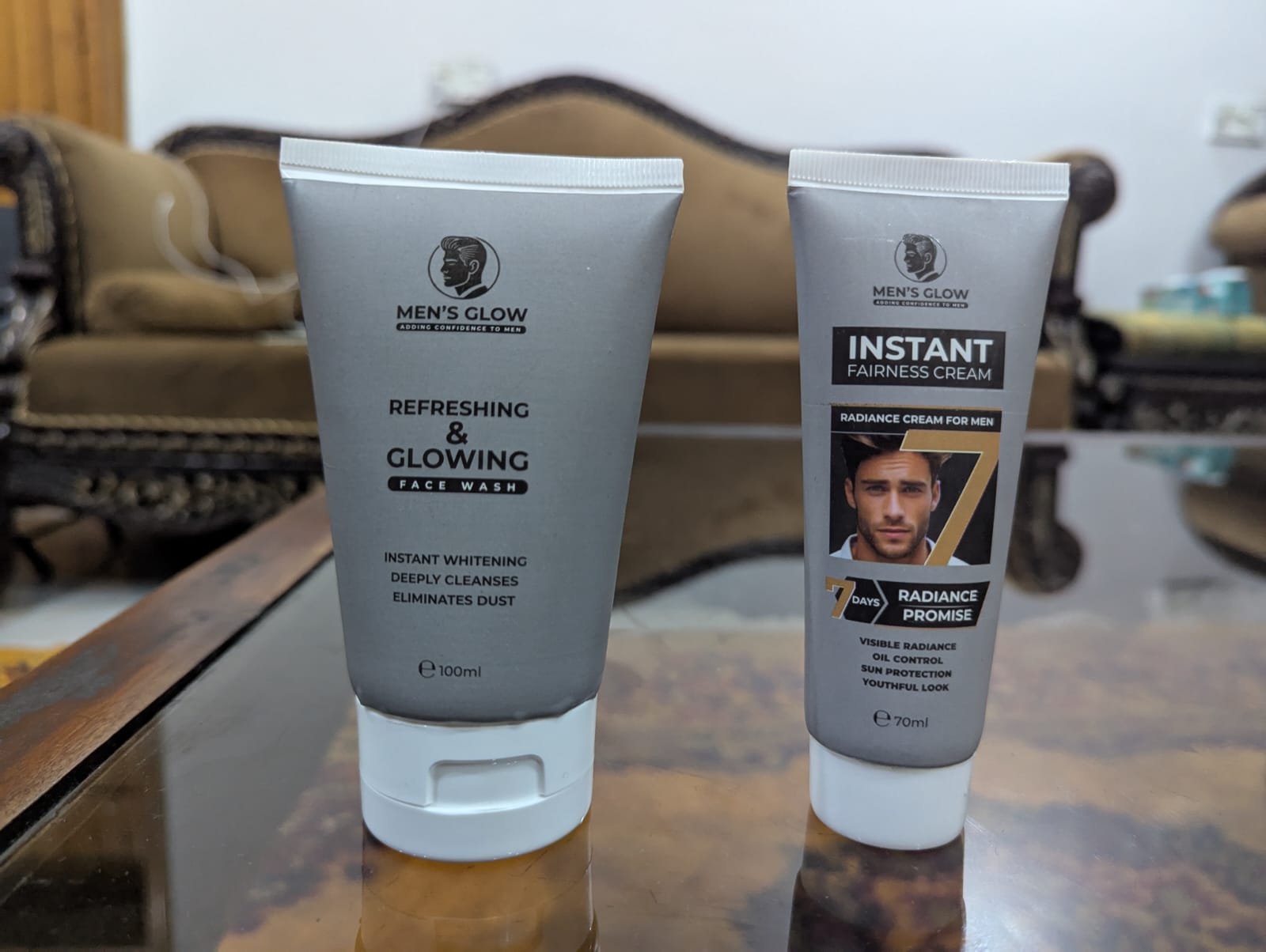 Men's Glow Facewash Bundle – Facewash + Whitening Cream Combo Set image 4
