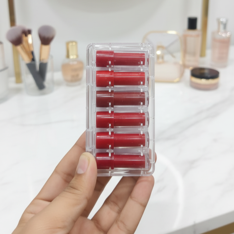 GR Romantic Love Matte Lip Gloss Set – 6 Pcs Rich Red &amp; Maroon Shades, Smooth Velvety Finish, Long-Lasting Color, Comfortable &amp; Elegant Everyday Wear image 0