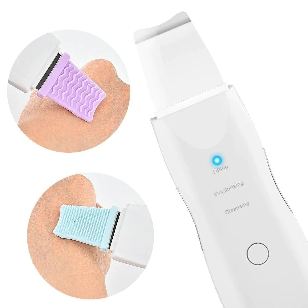Rechargeable Ultrasonic Skin Scrubber – Deep Cleansing Facial Spatula &amp; Blackhead Remover with Vibration &amp; Peeling Modes image 1