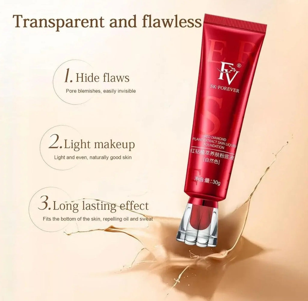 FV SK-FOREVER Liquid Foundation – Lightweight Oil-Control Formula with Peptides &amp; Bird’s Nest Extract – Nourishing Ivory Shade Base Makeup (30g Tube) image 4
