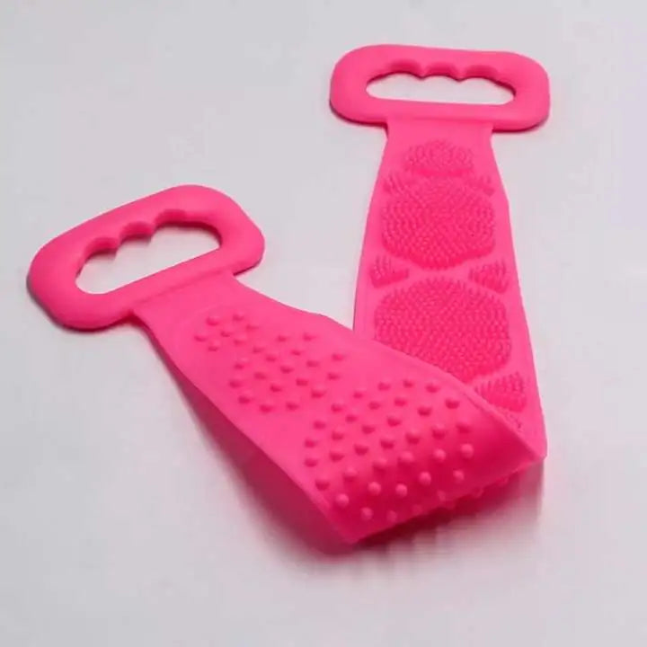 Single Side Silicone Bath Towel Scrubber – Soft Body Cleaning Brush (Random Color) image 2