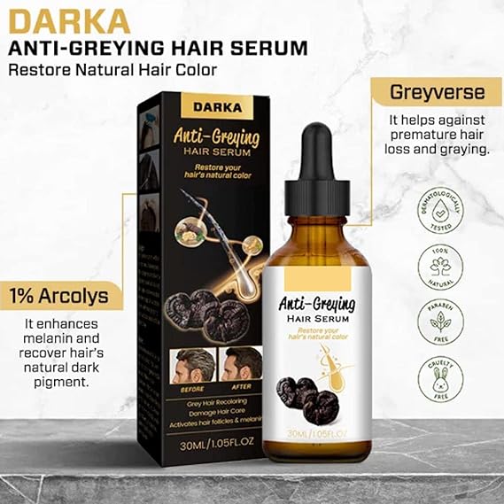 (100pcs) Hair Darkening Se-Rum, Darka Anti-greying Hair Se-Rum, Nutrient Natural Darkening Se-Rum 30 ML image 2