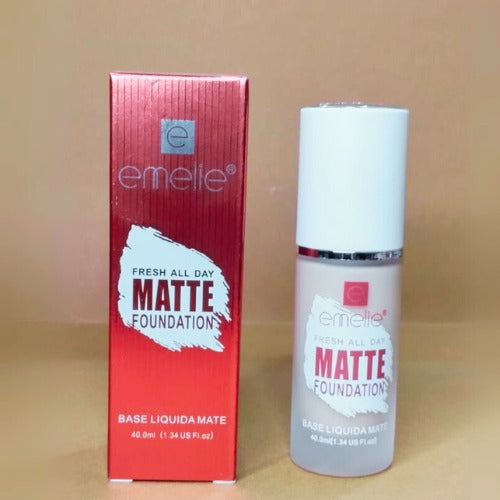 Emelie Liquid Matte Foundation – Long-Lasting, SPF 25, 2-in-1 Coverage - Shade 1 40 ML image 2