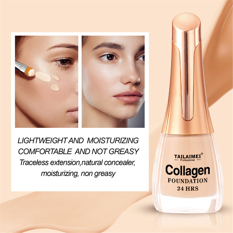 24 Hrs Flawless Finish Collagen Foundation – Long-Lasting Creamy Formula for Smooth, Radiant &amp; Even Skin Tone, 35ml image 3