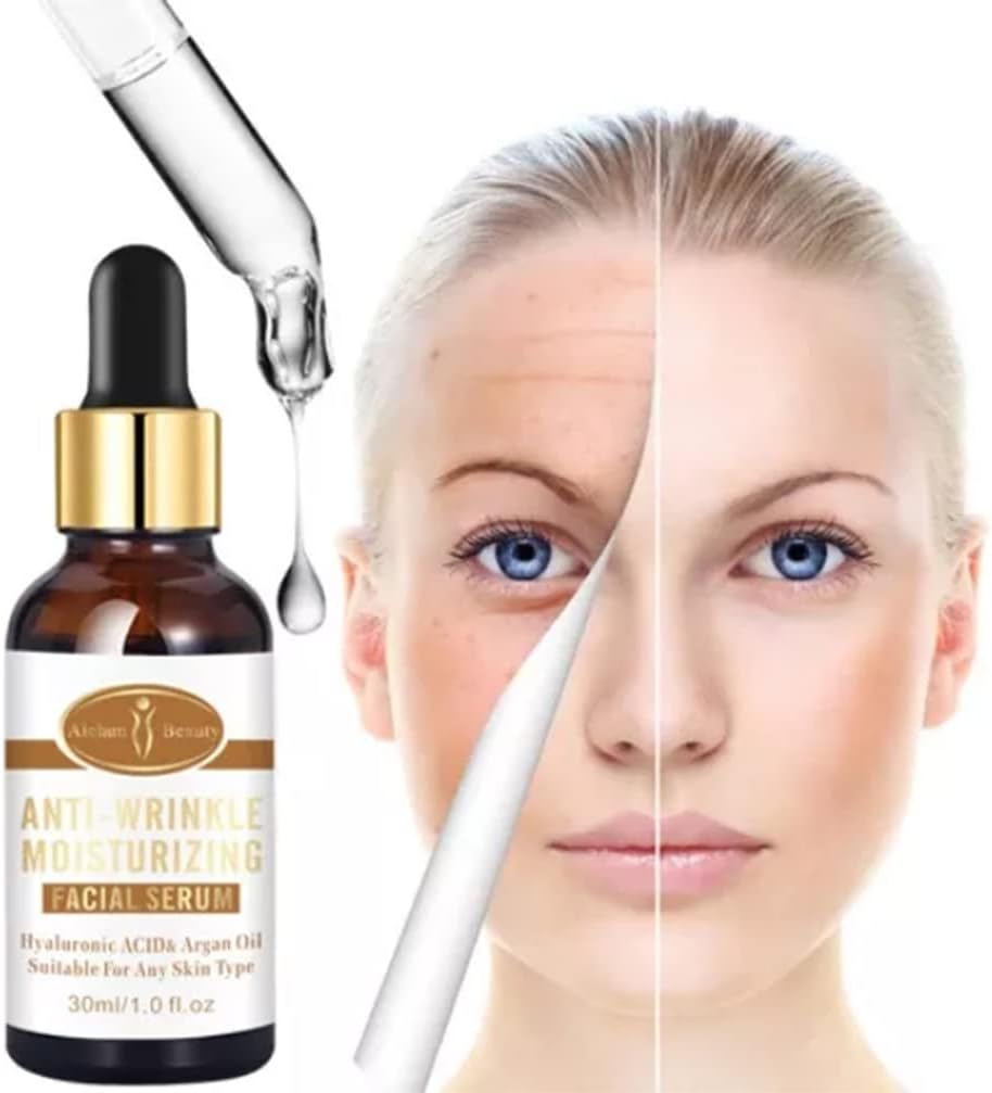 AICHUN BEAUTY Anti-Wrinkle Moisturizing Facial Serum Hyaluronic Acid Argan Oil | Suitable For Any Skin Type | 30ml | 1 fl.oz image 1