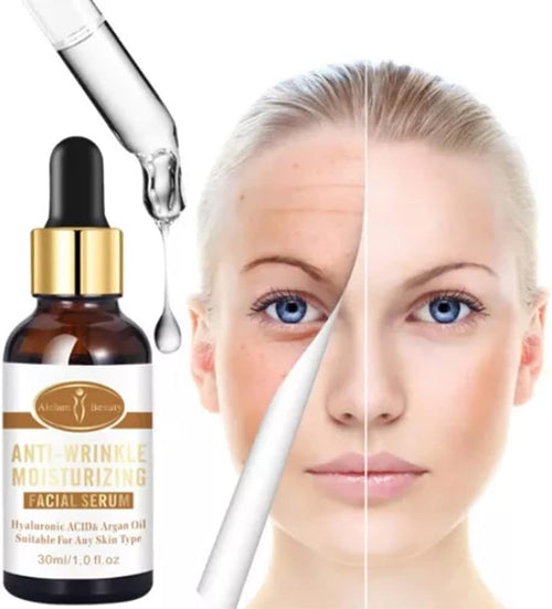 AICHUN BEAUTY Anti-Wrinkle Moisturizing Facial Serum Hyaluronic Acid Argan Oil | Suitable For Any Skin Type | 30ml | 1 fl.oz image 1