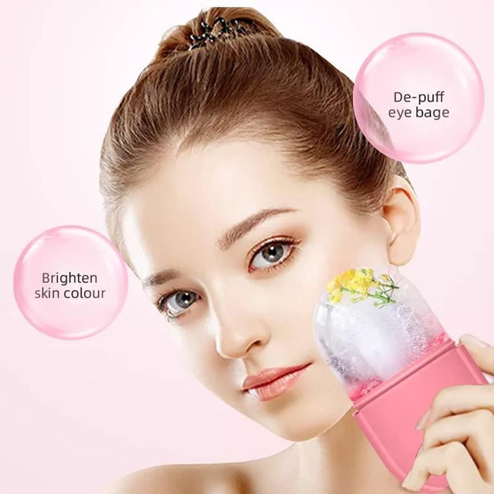(plain design )Ice Roller for Face Ice Roller for Face Massager Face Ice Roller to Enhance Skin Glow Shrink &amp;Tighten Pores Reusable Facial Ice Roller Face Ice Treatment (random color) image 0