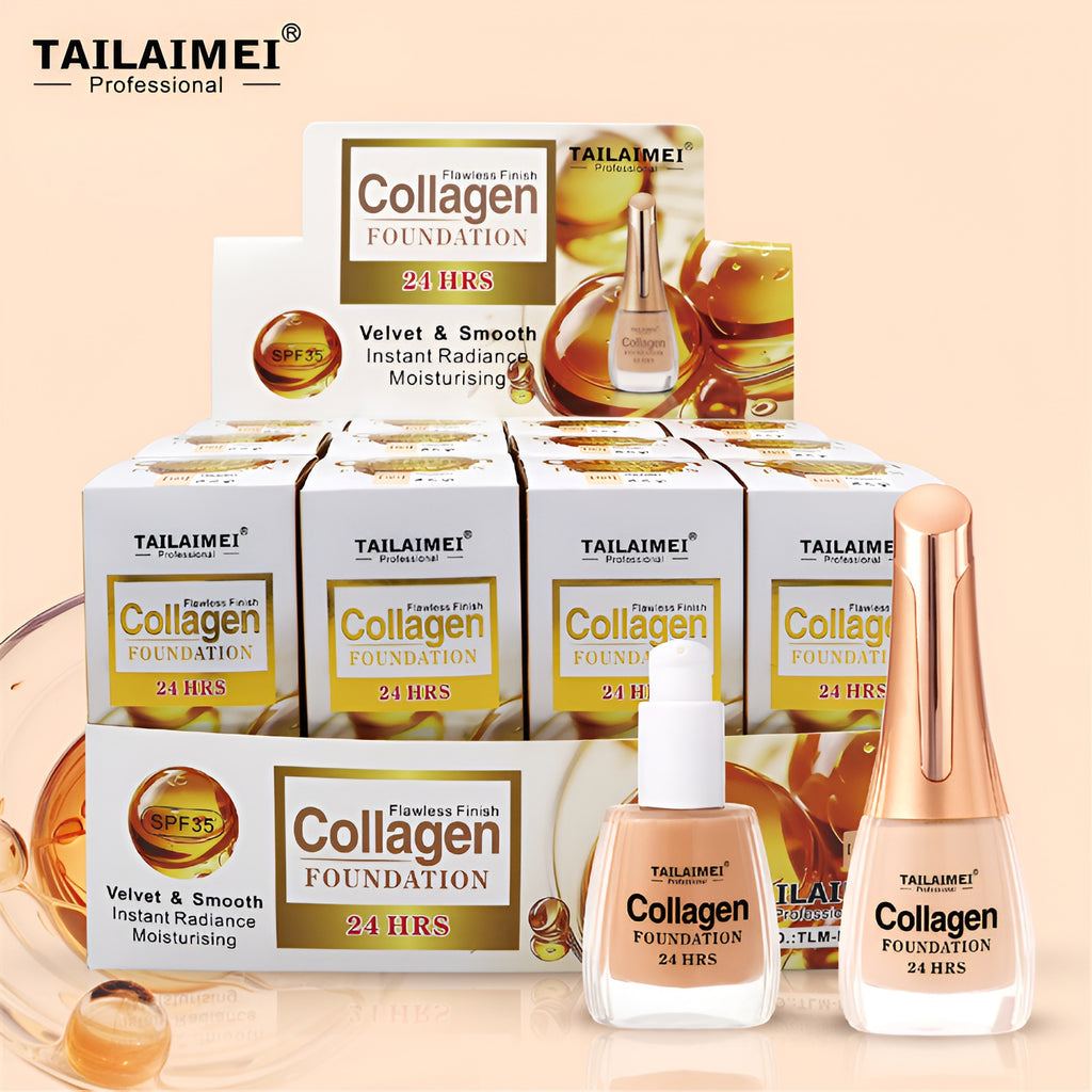 24 Hrs Flawless Finish Collagen Foundation – Long-Lasting Creamy Formula for Smooth, Radiant &amp; Even Skin Tone, 35ml image 0