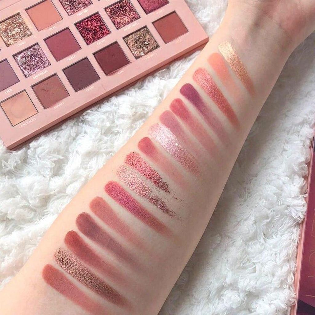 18 Shade Pearlescent Shimmer - Matte Waterproof NUDE Eyeshadow Palette image 4