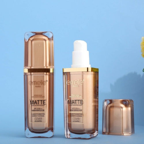 Emelie Matte Waterproof Skin Perfector with Primer – Long-Lasting, Oil-Control, SPF 15 - Shade 1  30 ML image 4