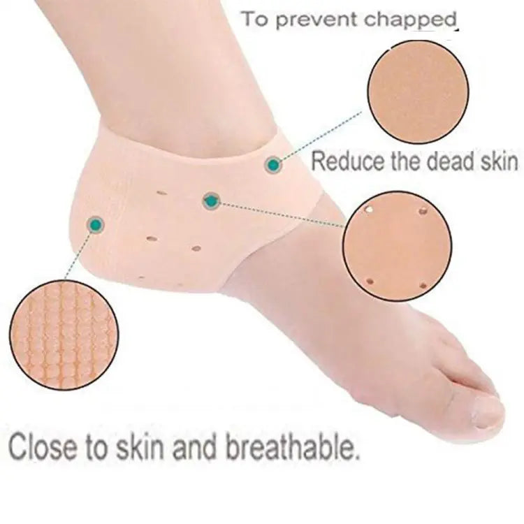 Half Heel Pain Anti-Crack Silicone Set – Unisex Anti-Crack Pain Relief - 01 Pair image 1