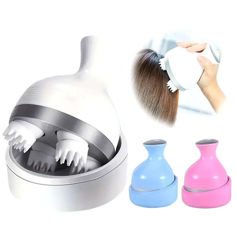 Scalp Massager, Electric Meridian Massage with 4 Moveable Massage Cluster, Rechargeable Portable Washable Head Massager to Relieve Fatigue and Hair Loss image 3