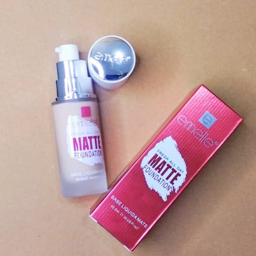 Emelie Liquid Matte Foundation – Long-Lasting, SPF 25, 2-in-1 Coverage - Shade 1 40 ML image 0