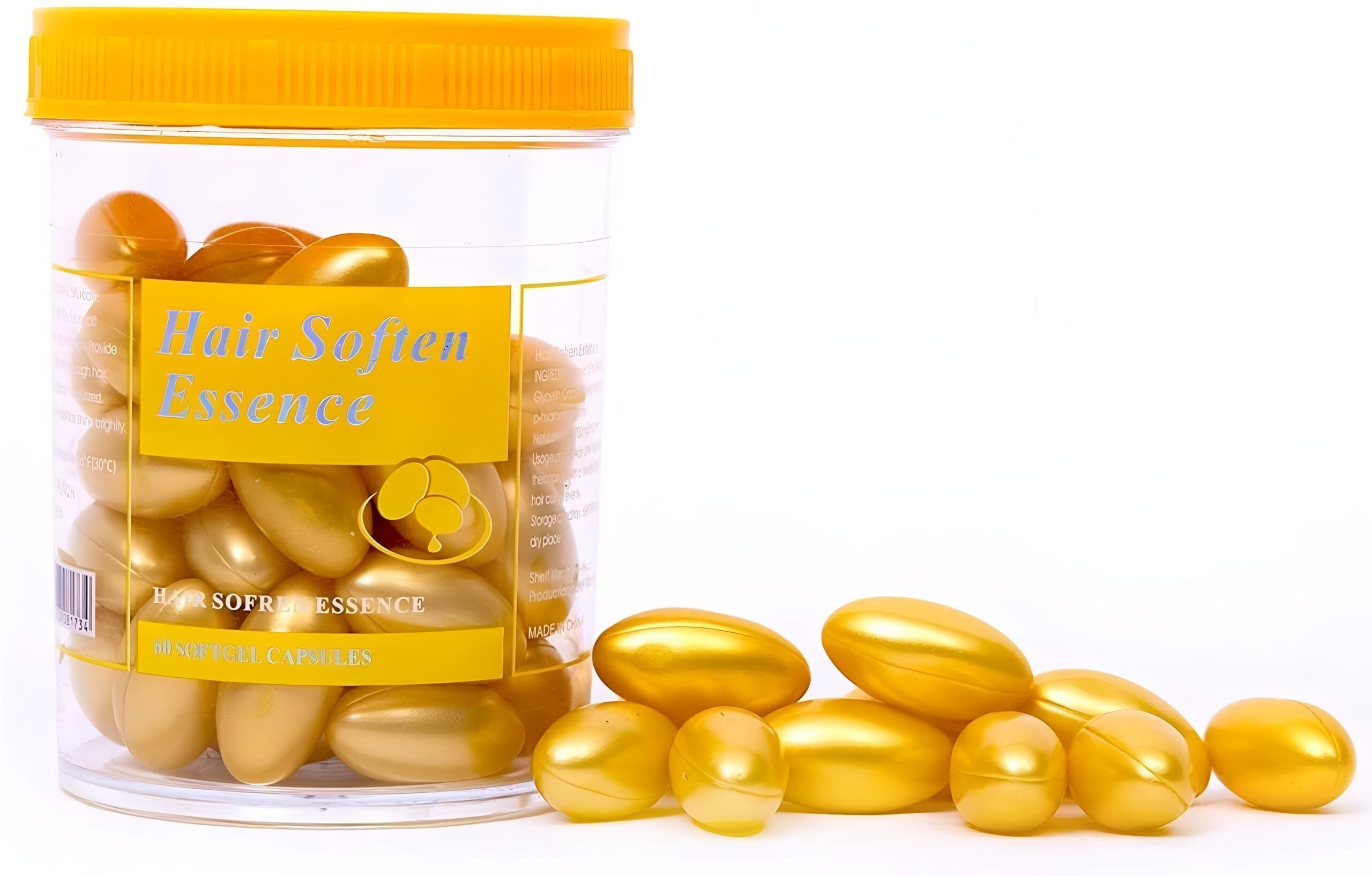 Hair Soften Essence Capsules – 60 Softgel Capsules for Nourishing, Hydrating &amp; Softening Dry, Damaged &amp; Frizzy Hair – Oil-Based Formula for Shine image 0