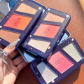 3 in 1 Colors Facial Blush Gradual Powder Blusher Shimmer Highlighter Three-dimensional Brightening Powder Blusher Palette - Biya Korean Highlighter &amp; Blush Palette image 0