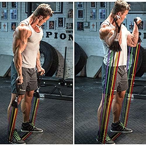High Quality Portable Resistance Bands With Handles, Resistance Tubes &amp; Workout Bands Exercise Band Elastic Pull Rope 11 Pcs Set image 4