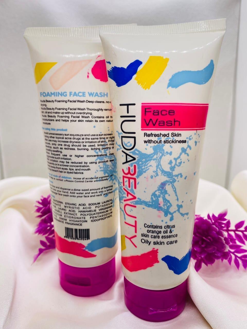 Huda Beauty Face Wash 100ml – Gentle Liquid Cleanser for Oily Skin, Deep Cleansing &amp; Refreshing Daily Skincare Formula image 1
