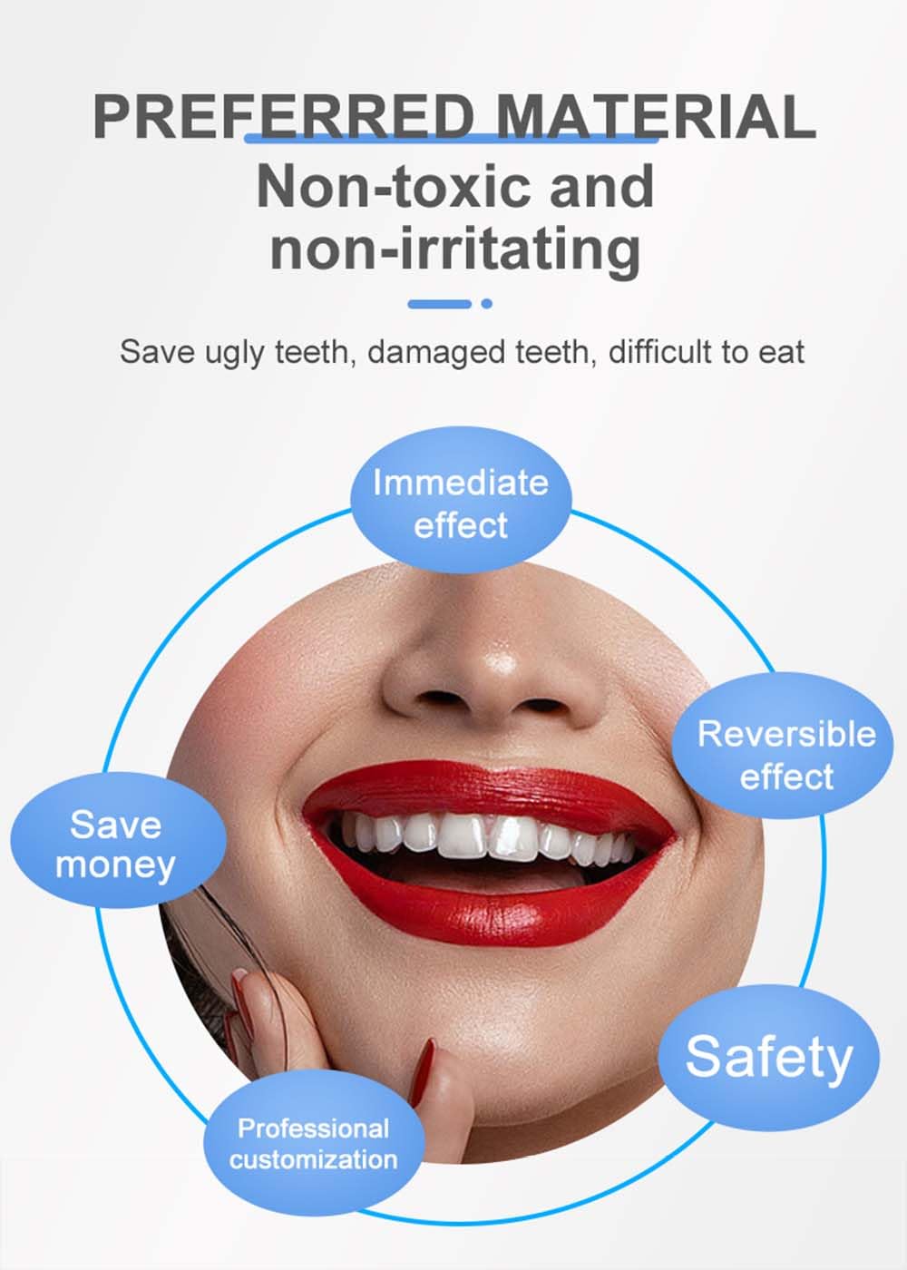 Snap-On smile for Beautiful Smiles Temporary Comfort Fit Whitening Instant Transformation for Men &amp; Women image 4