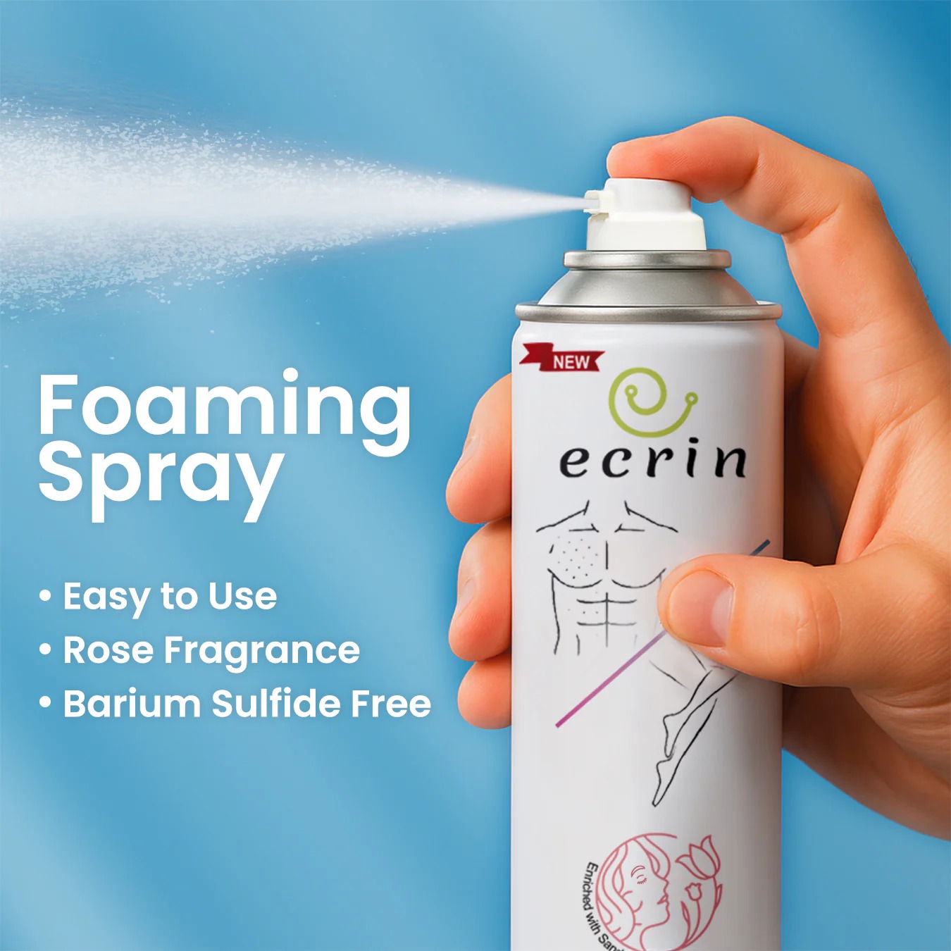 New Ecrin Hair Removal Foaming Spray - Advance Formula with Refreshing Fragrance (200ml) - Image 4