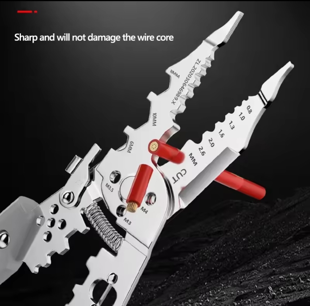Multi-Function Wire Stripper And Cutter - Electrical Tool With Wire Cutting, Stripping, Crimping & Screw Functions - Image 4