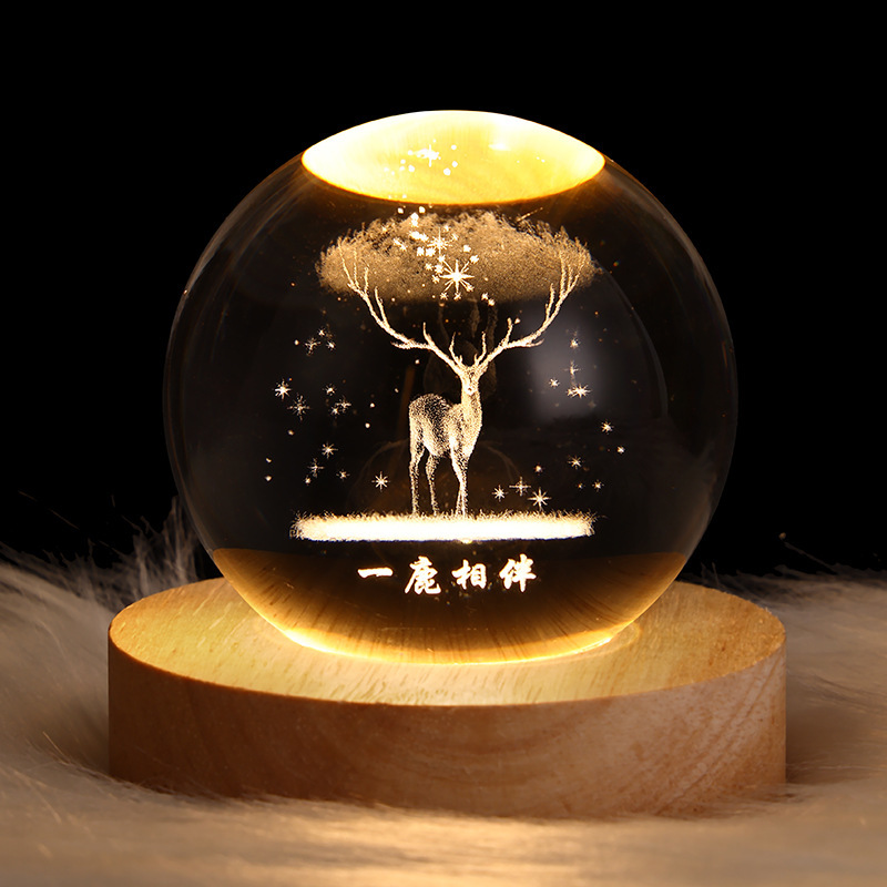 Luminous Starry Sky Moon Crystal Ball Small Night Lamp - Image 6