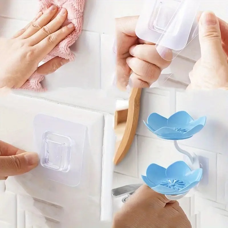 Multicolor Lotus Flower Soap Holder, Double Layer Wall-Mounted, No-Drill with Drainage, Quick-Dry Plastic Bathroom Organizer for Soap Storage, Soap Holder for Bathroom ( Random Color ) - 01 Stand - Image 3