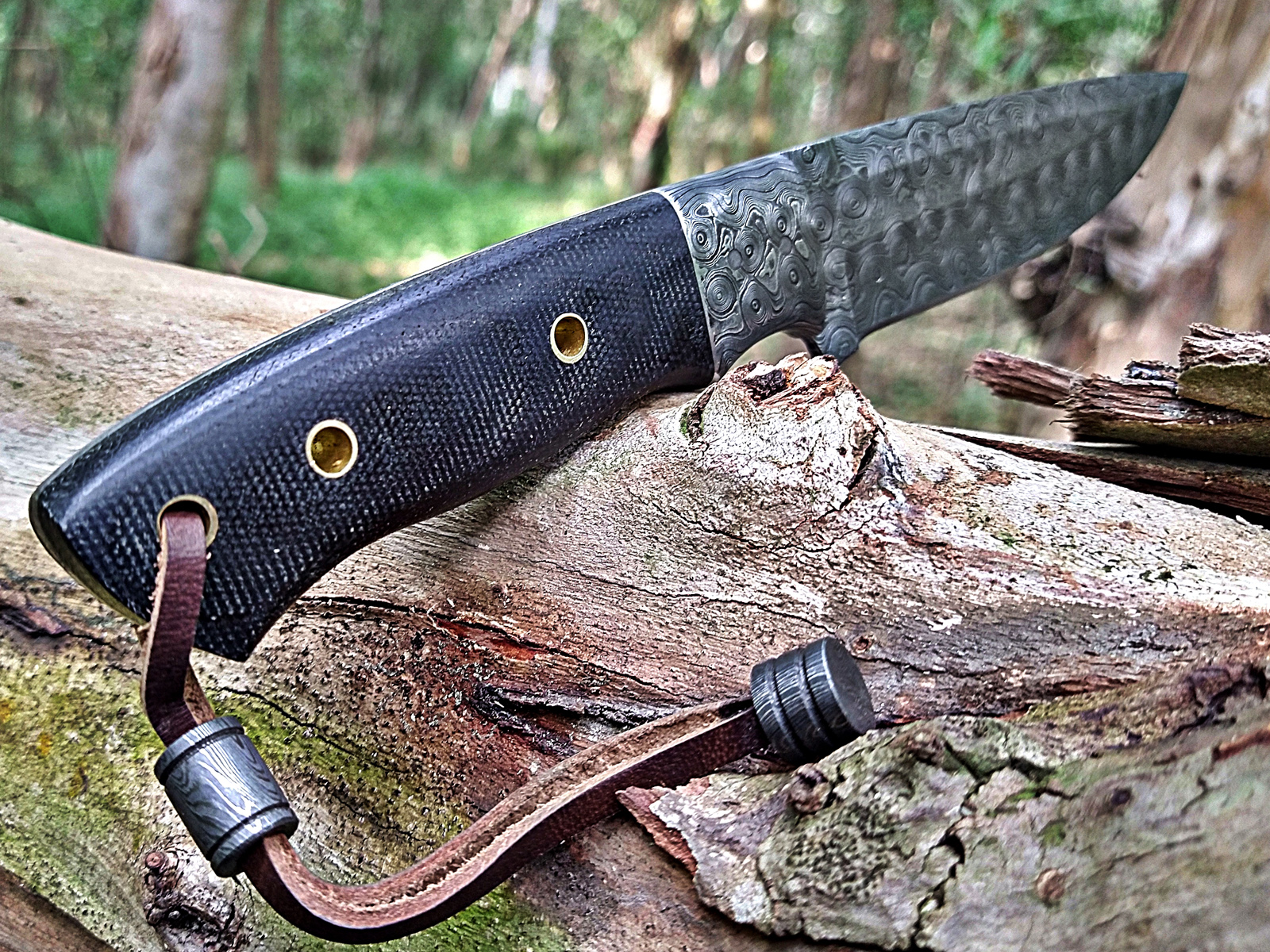 Artisan Handmade Damascus Steel Fixed Blade Knife | Leather Sheath | Exotic Wood - Image 3