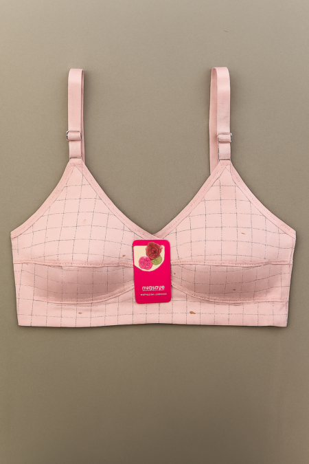 Jersey Print Bra – Comfortable Everyday Wear (Pink)