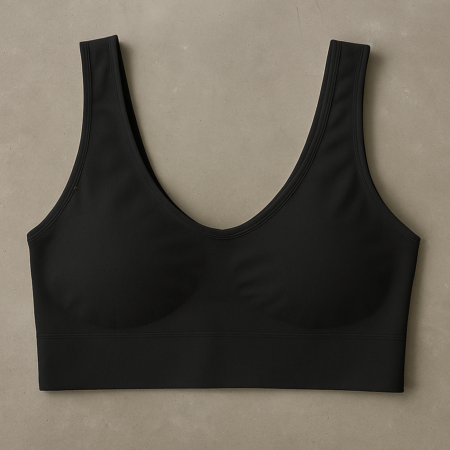 Ladies Air Bra – Soft Jersey Fabric, Plain Non-Padded Design, Comfortable & Lightweight Everyday Wear Lingerie in Black Color (Stretchable Size)