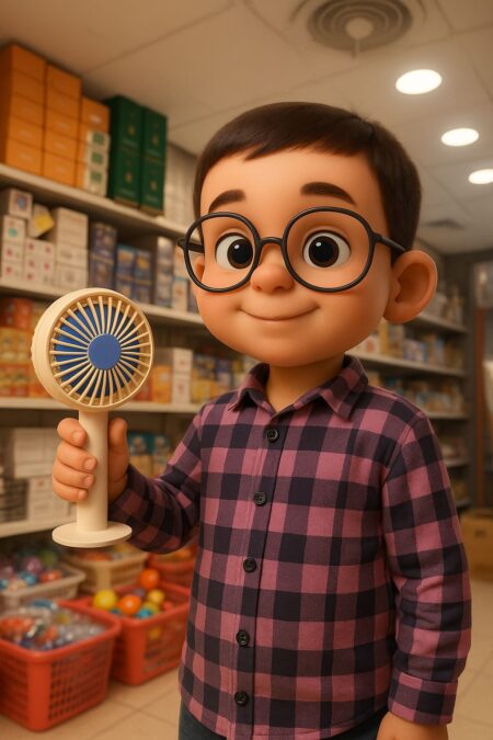 Portable Mini Rechargeable Fan – Single Speed Air Cooler for Summer Use (Random Colors)