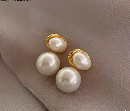 Oval Shape Marble Korean Style Earings For Women Girls Design Earring Jewelry (golden)