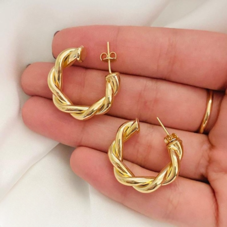 Twisted Sparkling Earrings for Women | Stylish Fashion Jewelry | Available in Silver & Golden | Perfect for Parties, Weddings & Daily Wear (WJ-101)