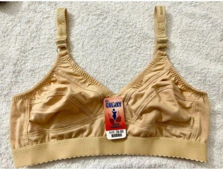 Plain Non-Padded Cotton Bra – Lightweight & Comfortable Everyday Wear | Beige, Sizes 32–42