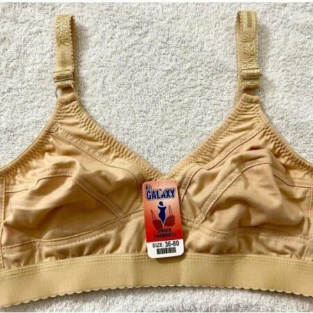 Plain Non-Padded Cotton Bra – Lightweight & Comfortable Everyday Wear | Beige, Sizes 32–42