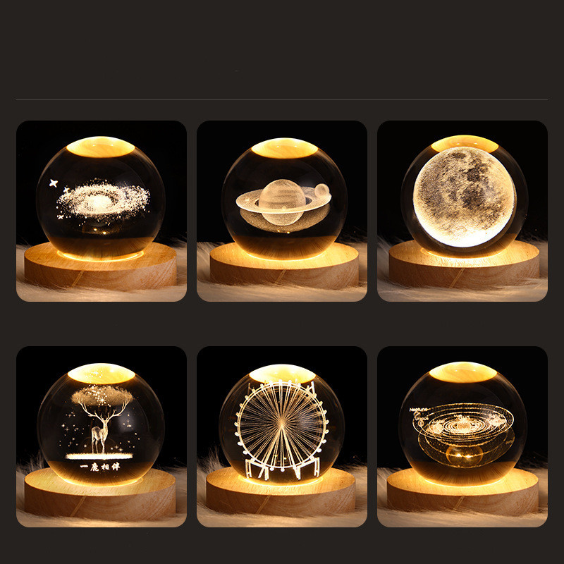 Luminous Starry Sky Moon Crystal Ball Small Night Lamp - Image 5