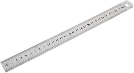 Stainless Steel 12-Inch Ruler – Silver Tone, Durable and Precise Measuring Tool for School, Office, Engineering, Drafting, and DIY
